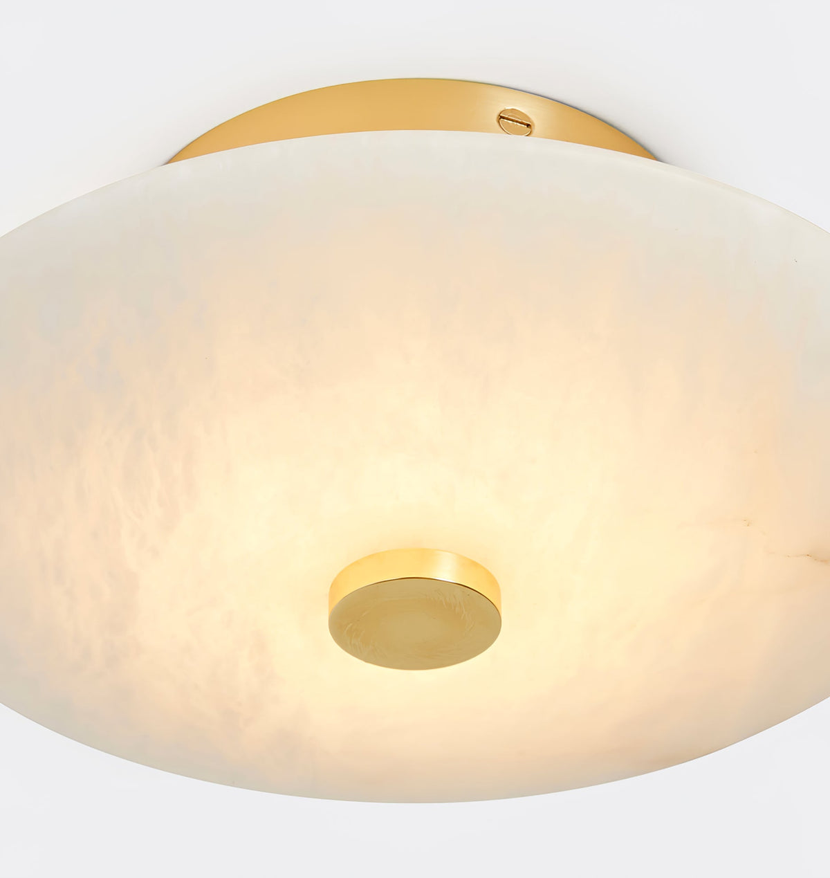 Ankeny Alabaster Ceiling Lamp – Flush Mount Natural Stone & Brass Fixture