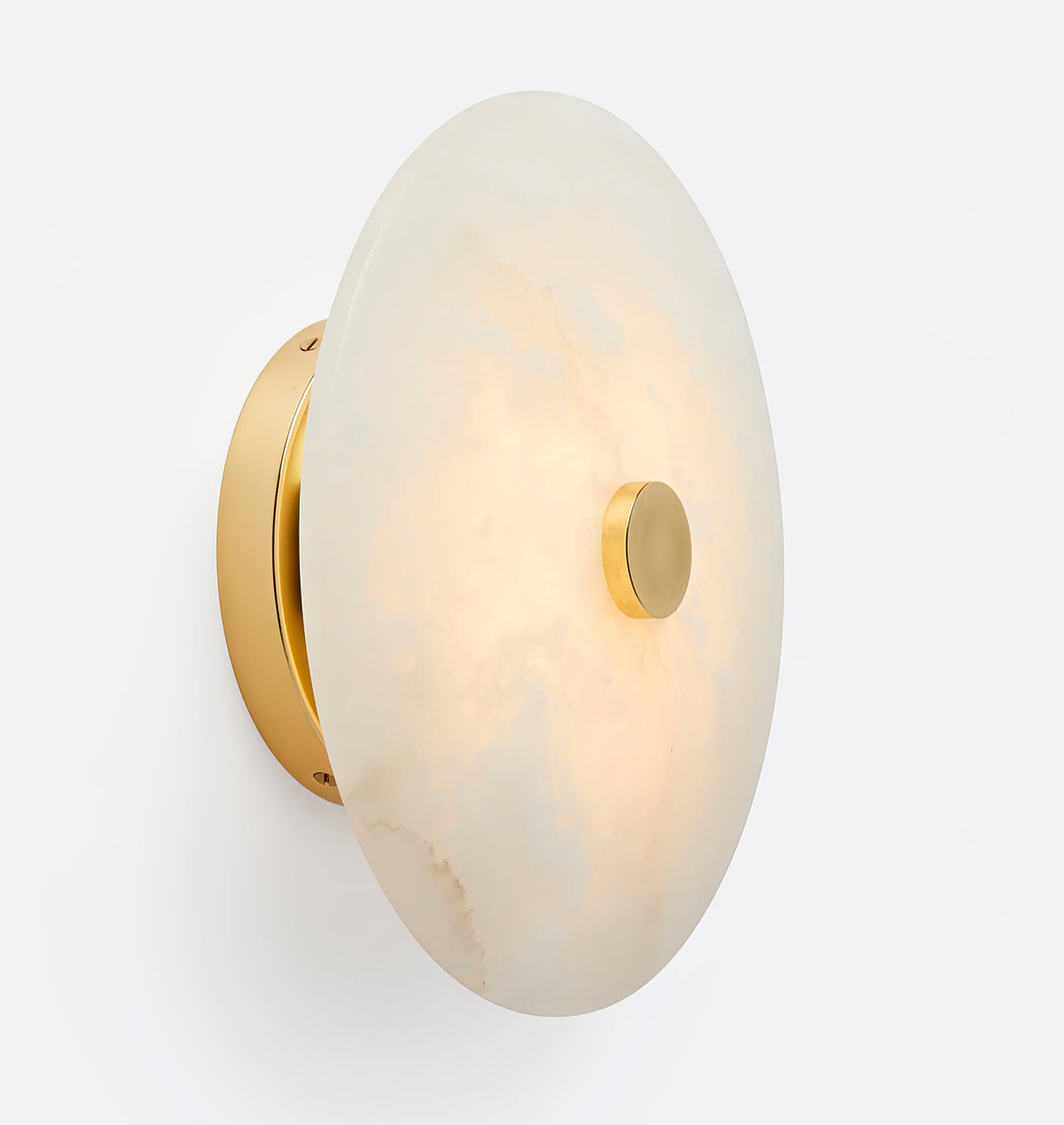 Ankeny Alabaster Ceiling Lamp – Flush Mount Natural Stone & Brass Fixture