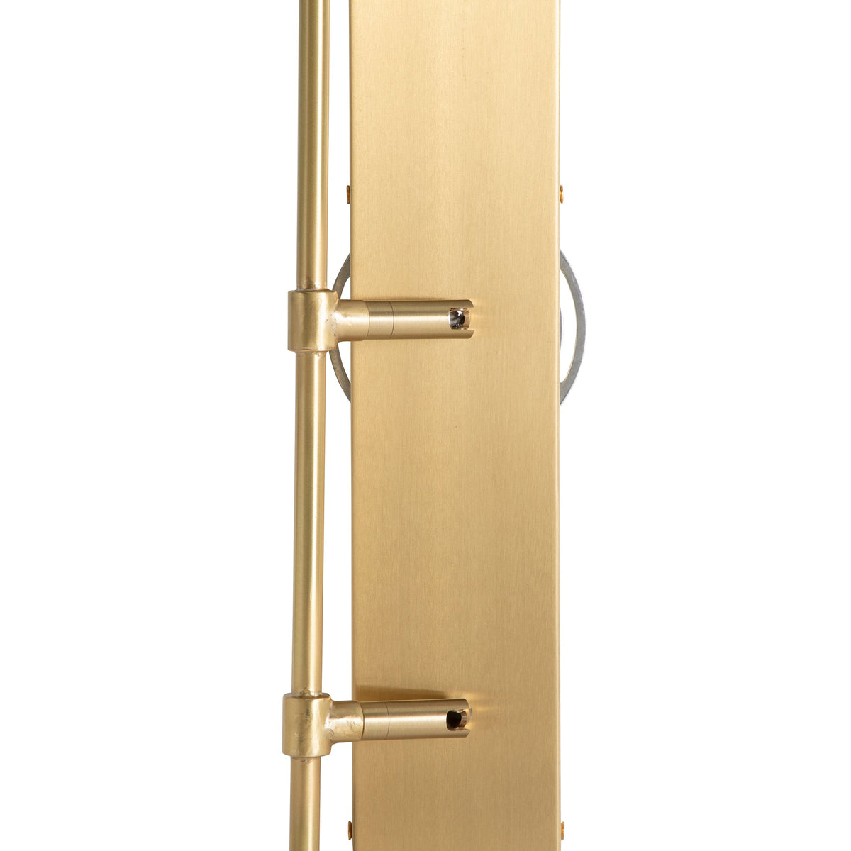 Anniston Wall Lamp – Pivoting Arm Brass & White Linen Shade Swing Wall Sconce
