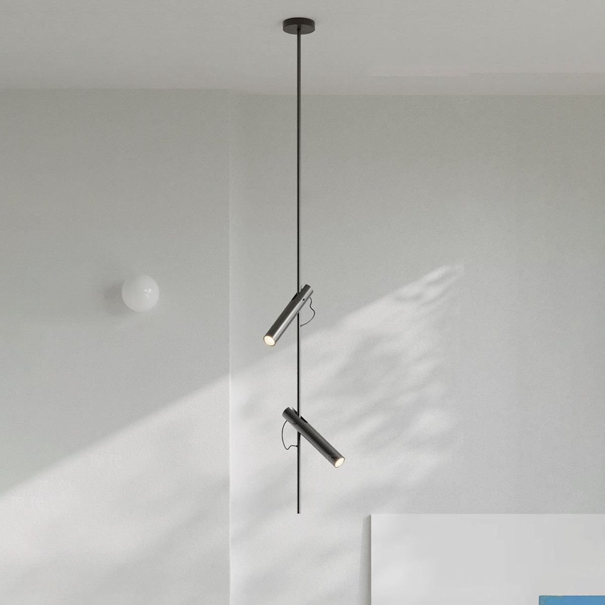 Ansel Minimalist Line Pendant Light – Electroplated Pearl Black & Iron Pendant