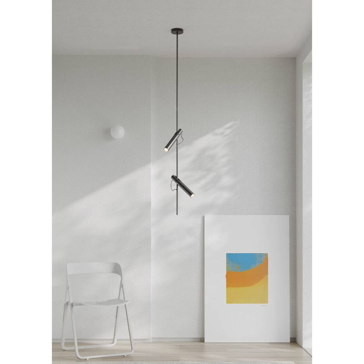 Ansel Minimalist Line Pendant Light – Electroplated Pearl Black & Iron Pendant