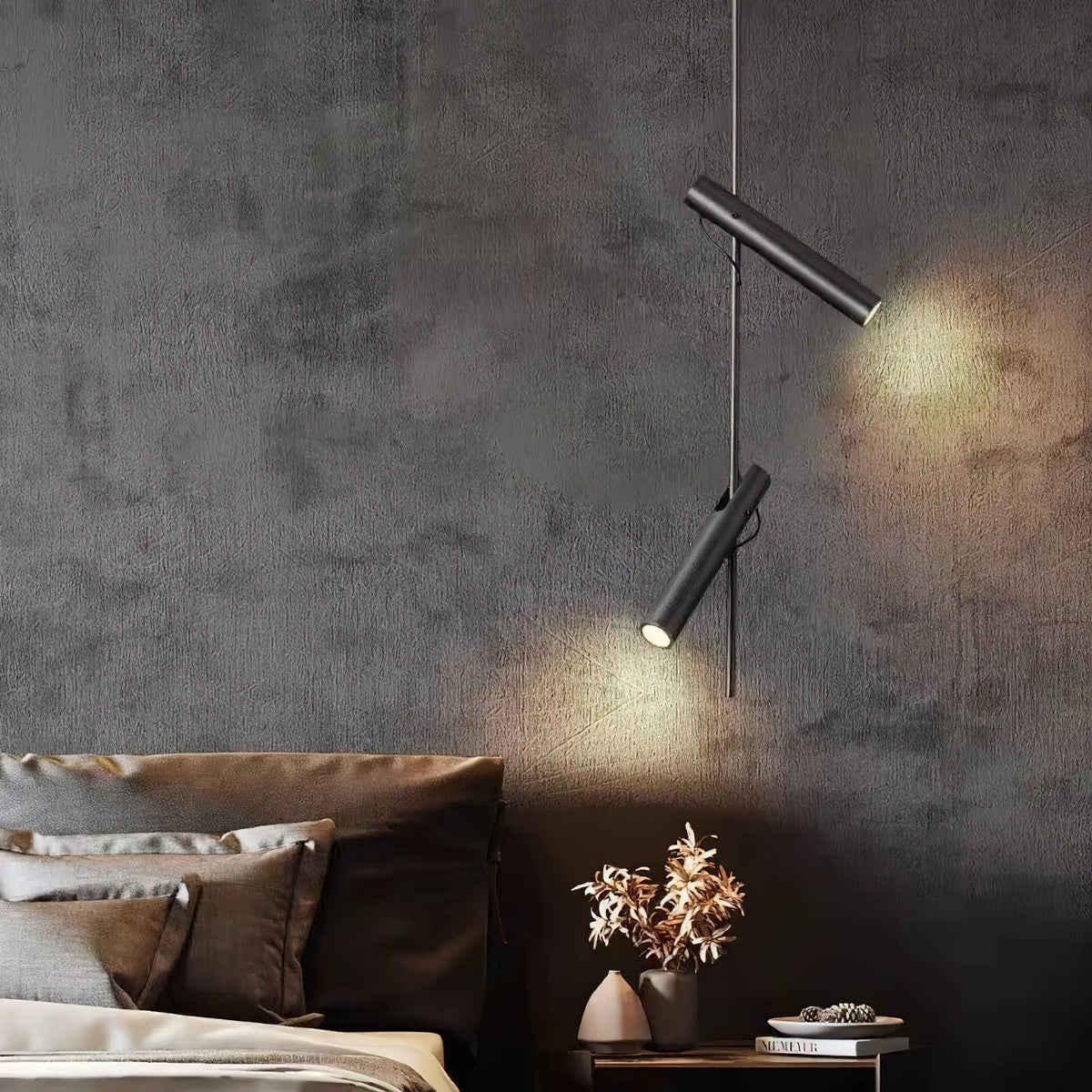 Ansel Minimalist Line Pendant Light – Electroplated Pearl Black & Iron Pendant