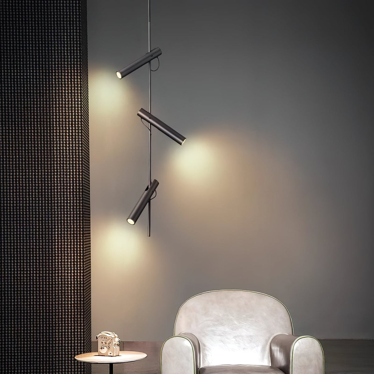 Ansel Minimalist Line Pendant Light – Electroplated Pearl Black & Iron Pendant