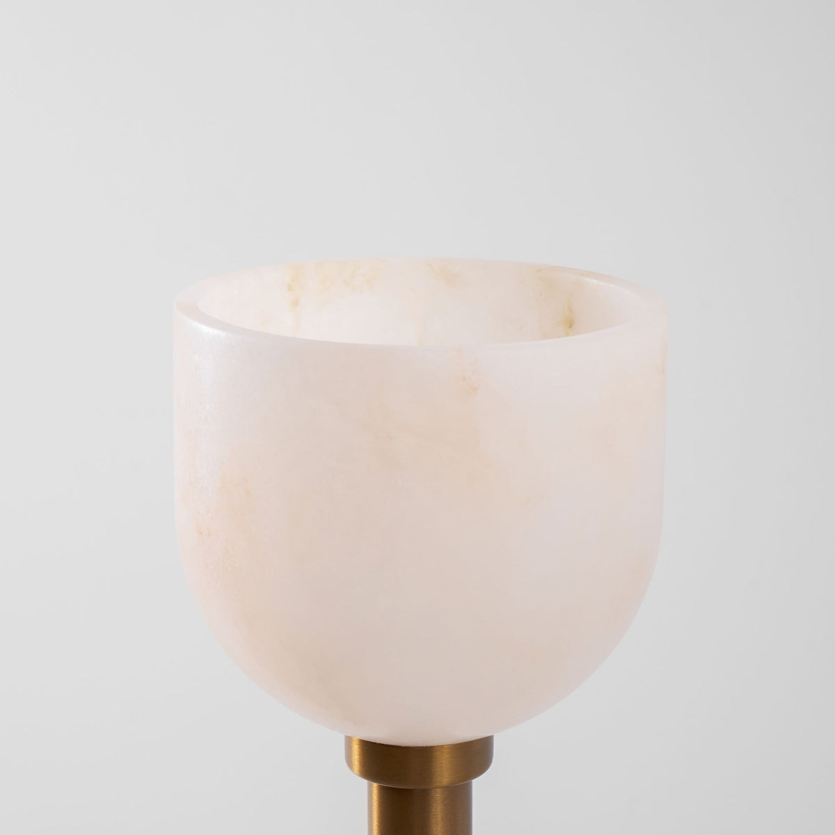 Ansley Floor Lamp – Sleek Metal & Natural Alabaster Torch Floor Lamp