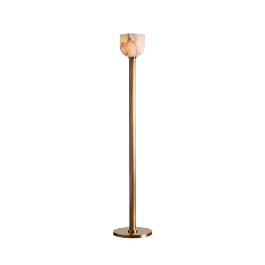 Ansley Floor Lamp – Sleek Metal & Natural Alabaster Torch Floor Lamp