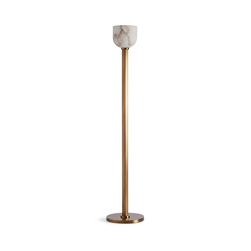 Ansley Floor Lamp – Sleek Metal & Natural Alabaster Torch Floor Lamp