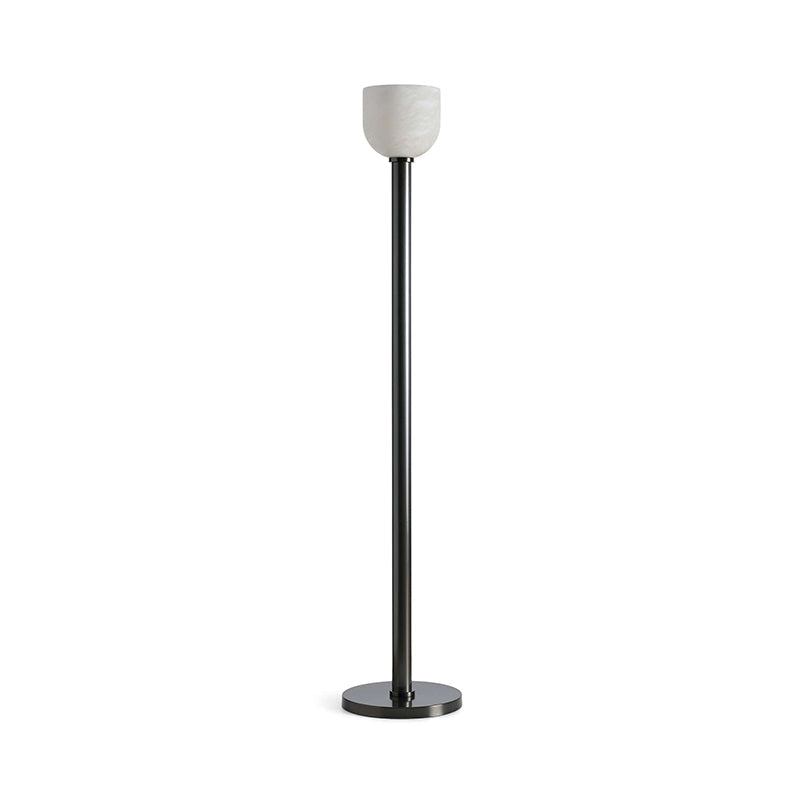 Ansley Floor Lamp – Sleek Metal & Natural Alabaster Torch Floor Lamp