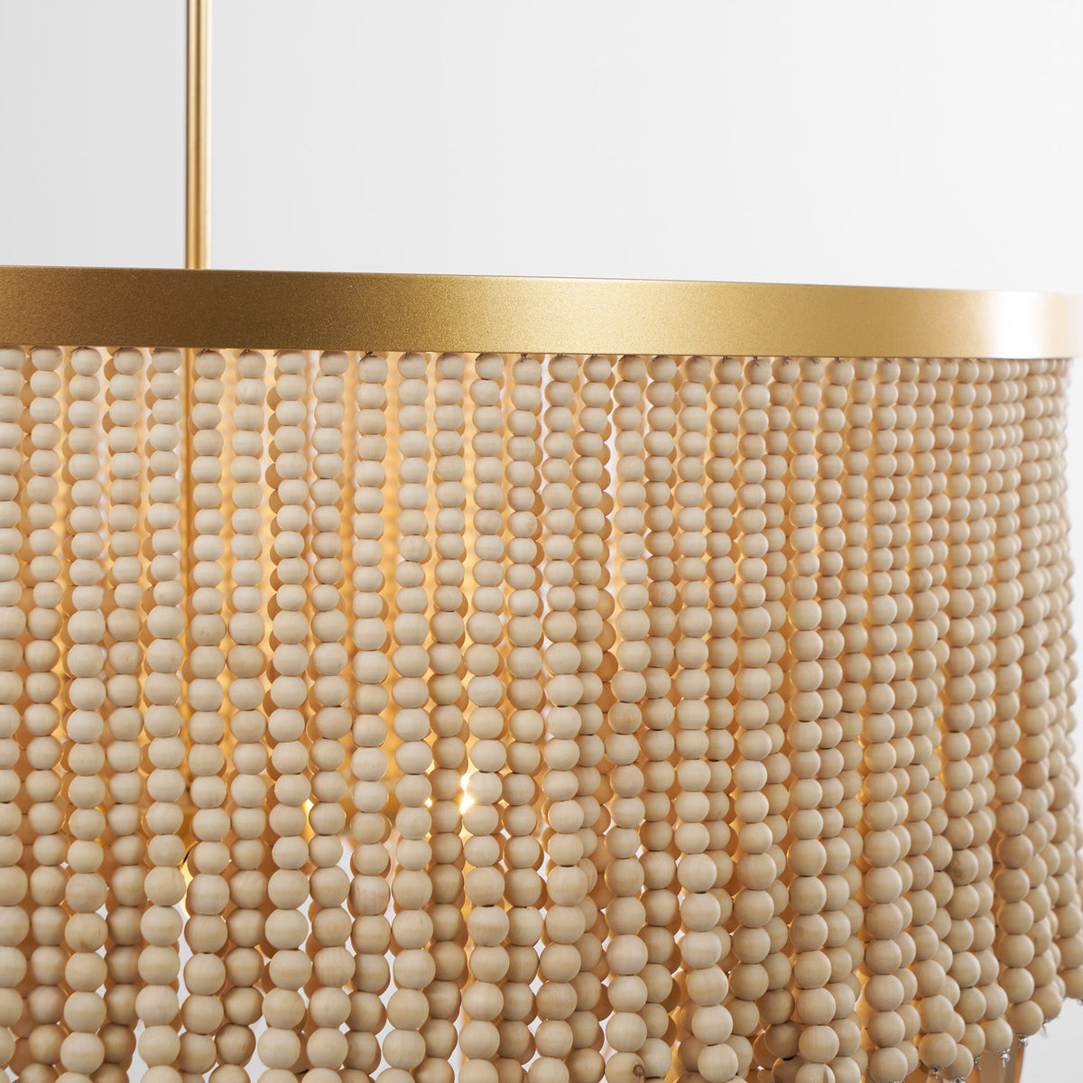 Antigua Chandelier – Handmade Wood & Coconut Bead Concentric Chandelier