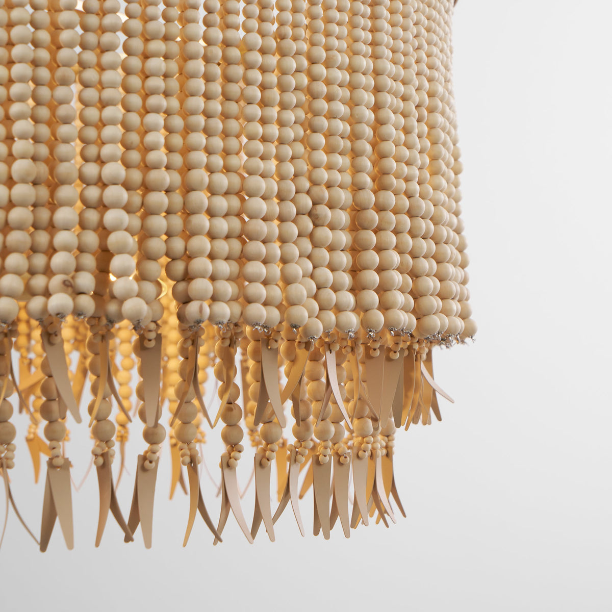 Antigua Chandelier – Handmade Wood & Coconut Bead Concentric Chandelier