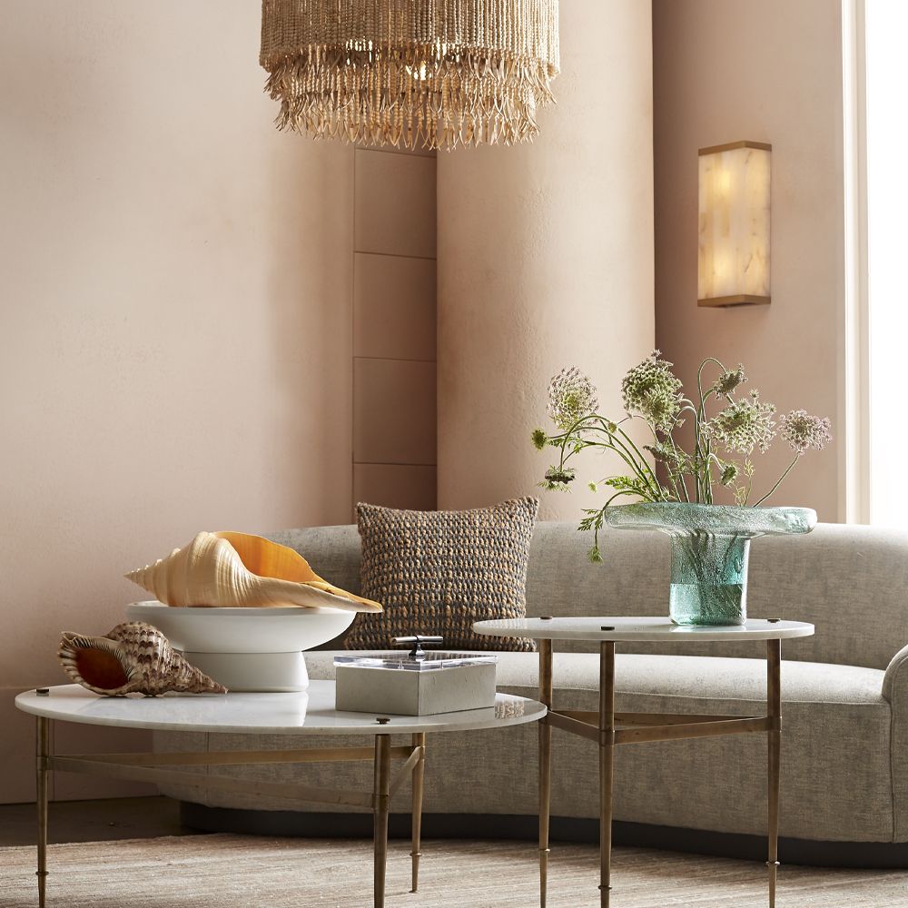Antigua Chandelier – Handmade Wood & Coconut Bead Concentric Chandelier