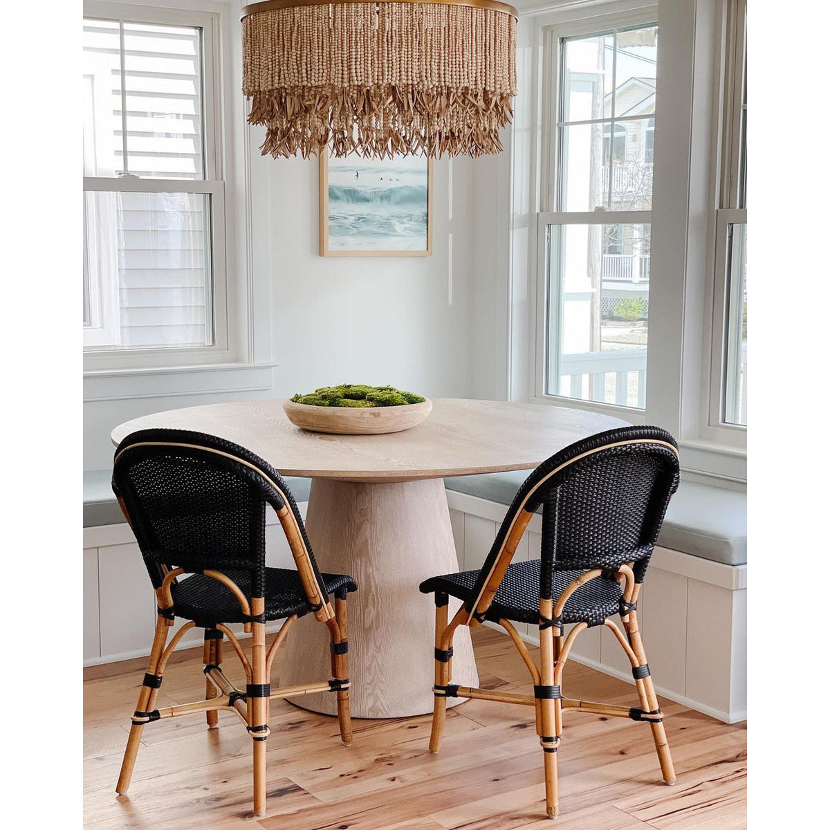 Antigua Chandelier – Handmade Wood & Coconut Bead Concentric Chandelier