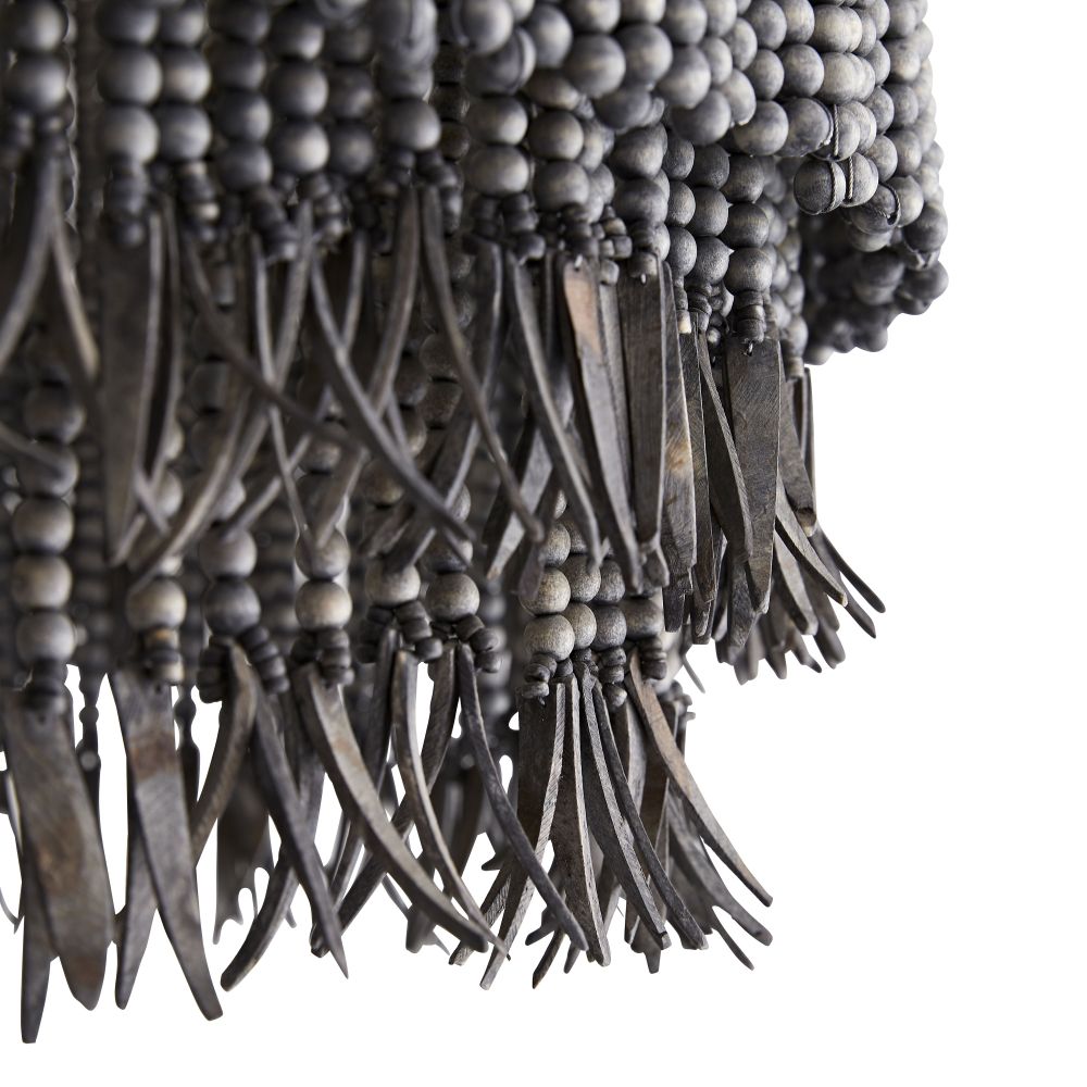 Antigua Chandelier – Handmade Wood & Coconut Bead Concentric Chandelier