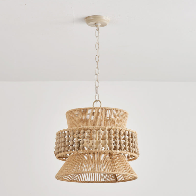 Antigua Pendant Lamp – Hand-Woven Hemp Rope & Trapezoid Chandelier