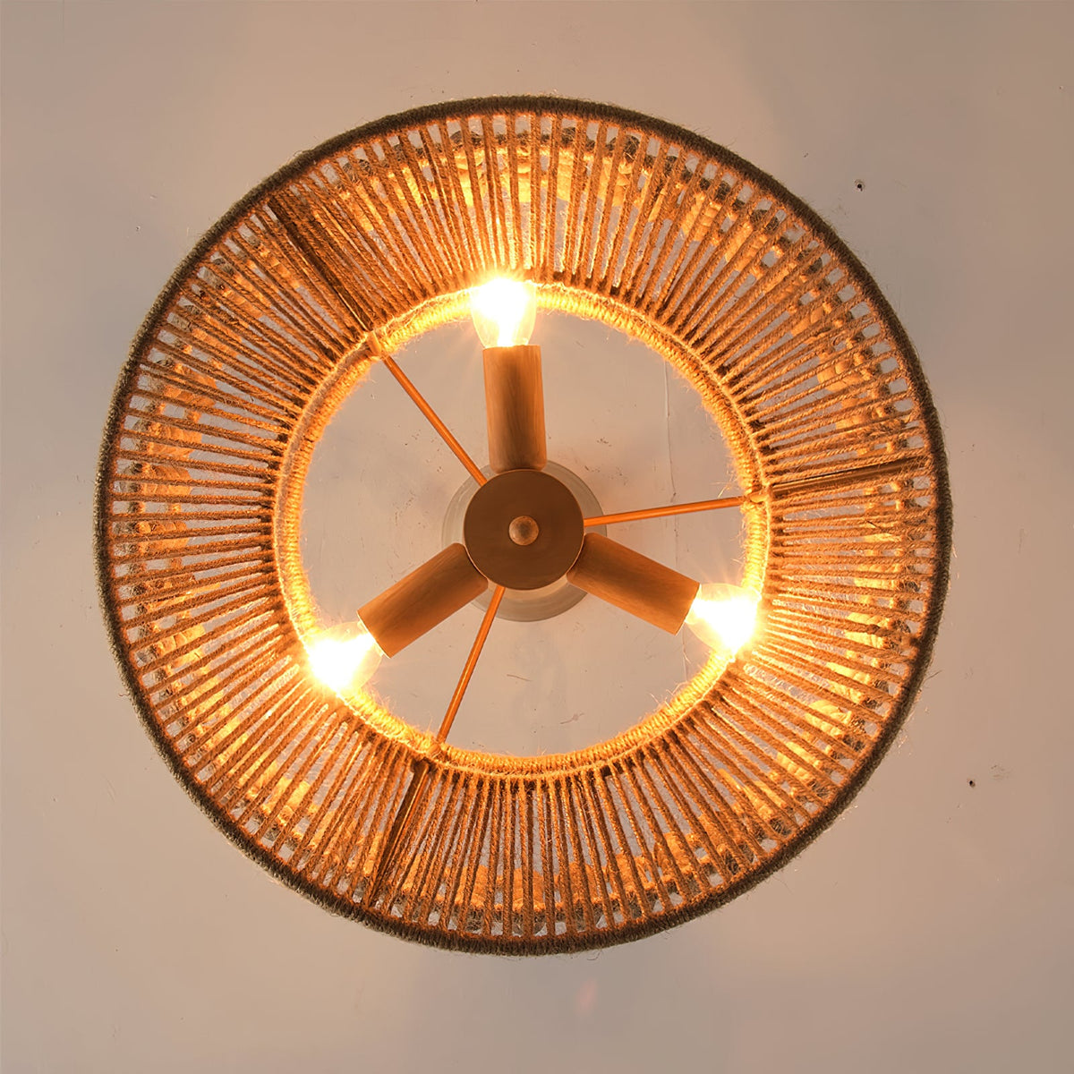 Antigua Pendant Lamp – Hand-Woven Hemp Rope & Trapezoid Chandelier