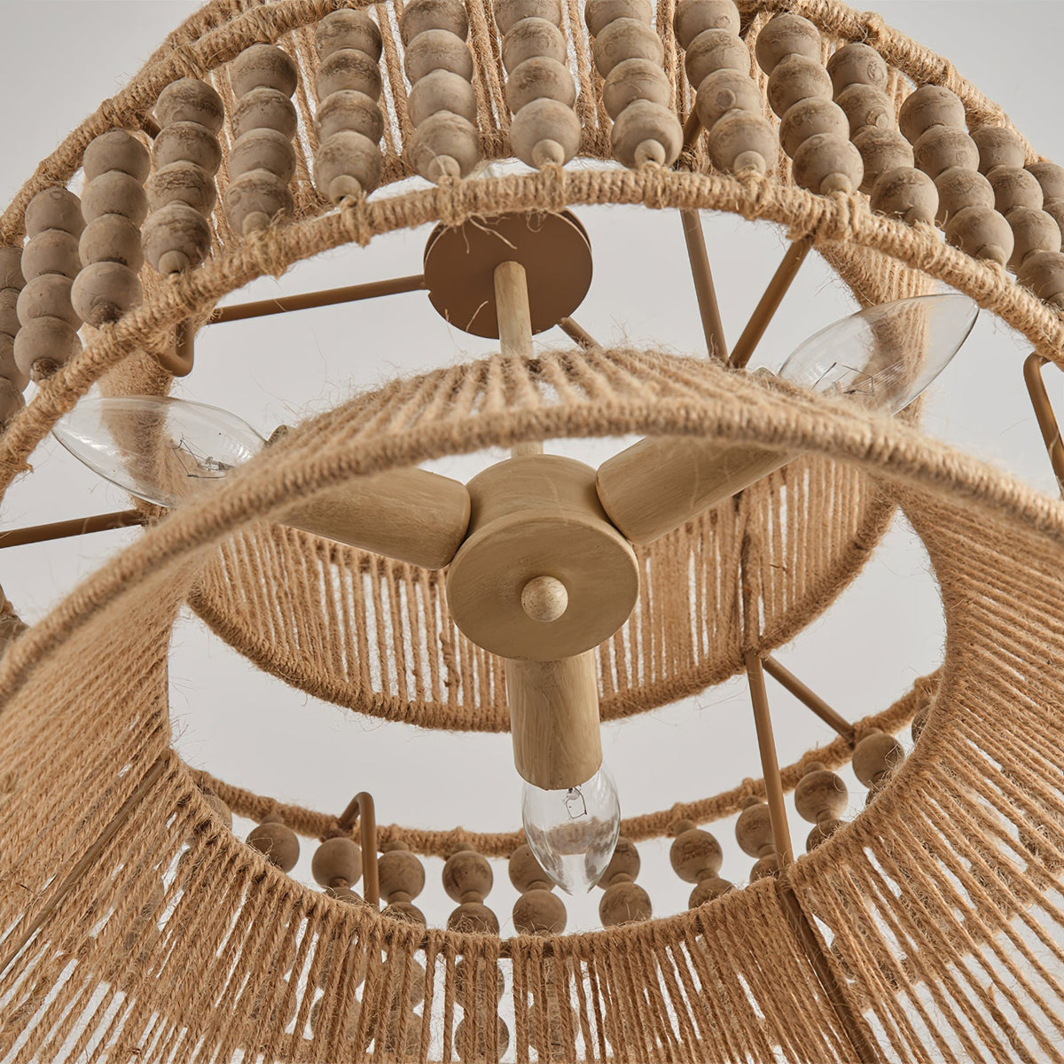 Antigua Pendant Lamp – Hand-Woven Hemp Rope & Trapezoid Chandelier