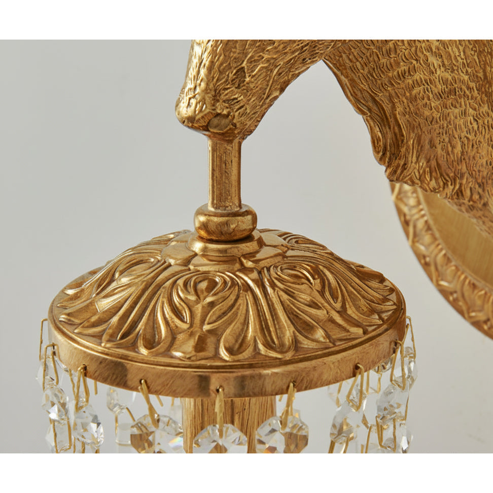 Antler Crystal Wall Lamp – Polished Brass & Crystal Branch Wall Sconce