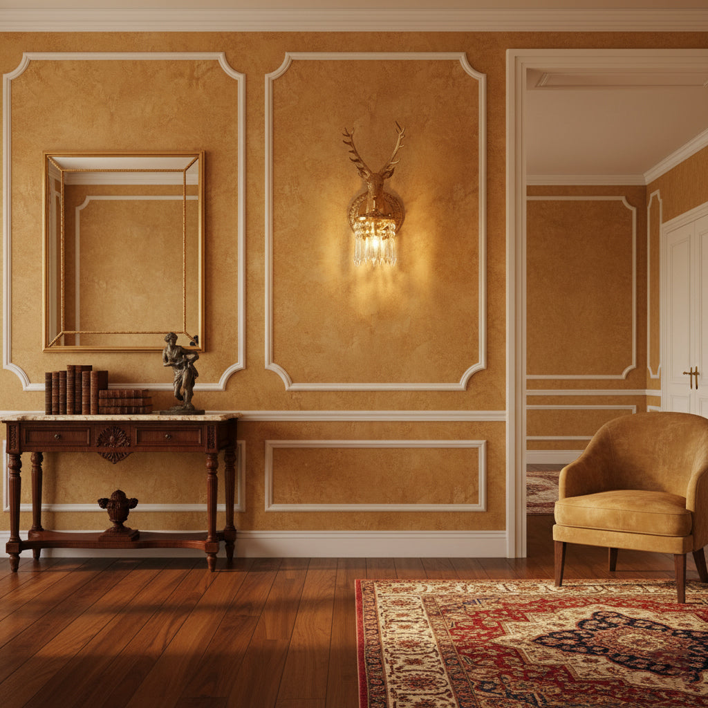 Antler Crystal Wall Lamp – Polished Brass & Crystal Branch Wall Sconce