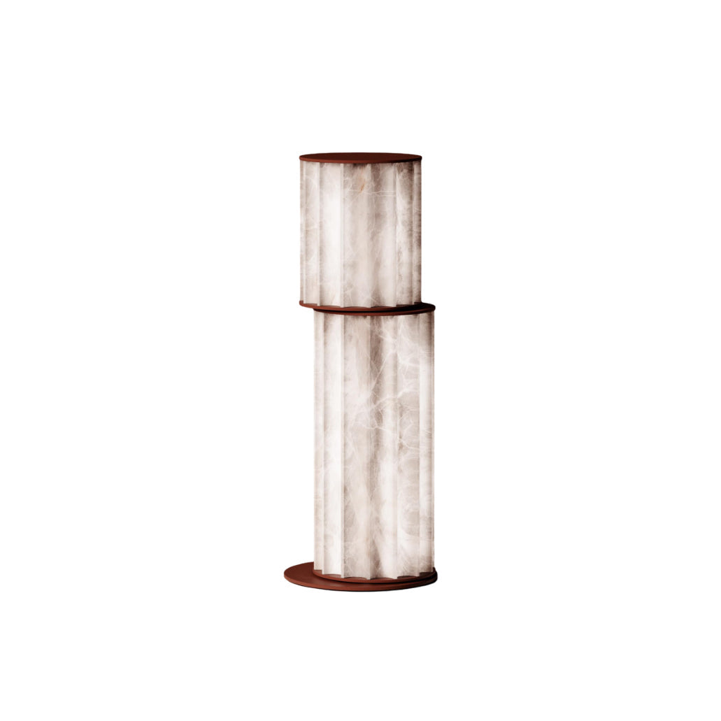 Apadana Alabaster Table Lamp – Sleek Metal & Natural Alabaster Accent Light