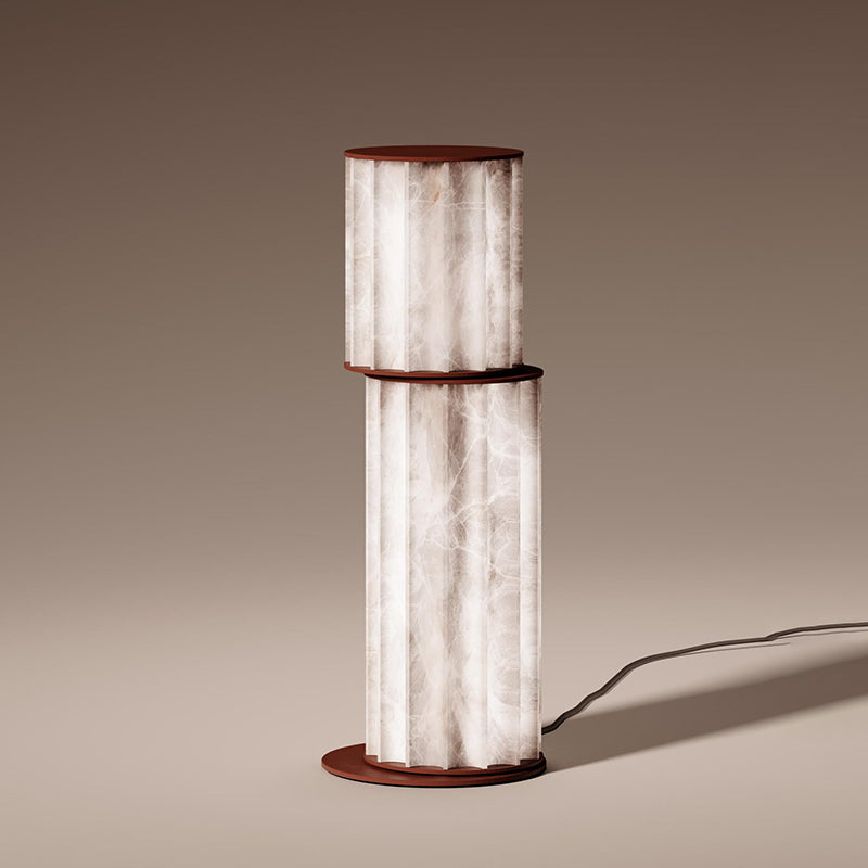 Apadana Alabaster Table Lamp – Sleek Metal & Natural Alabaster Accent Light