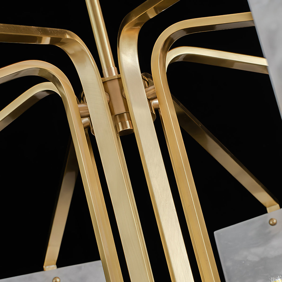 Appareil Alabaster Chandelier – Brass & Squared Alabaster Panel Chandelier