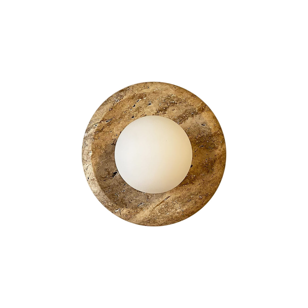 Apricity Travertine Wall Lamp – Natural Travertine Stone & Glass Wall Sconce
