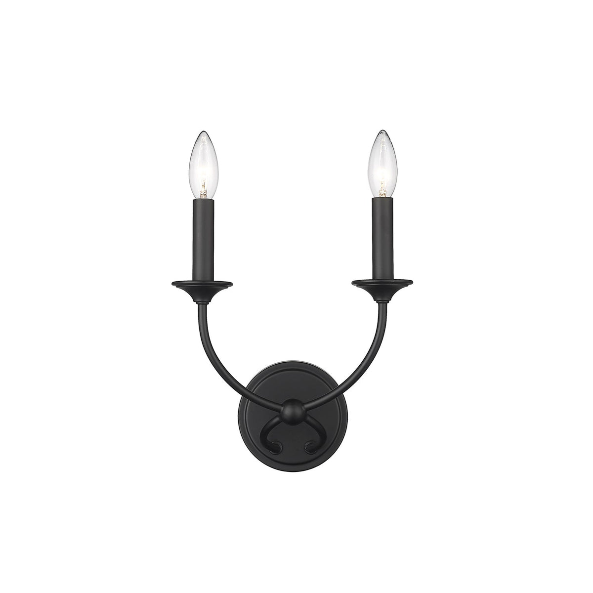 Arabella Wall Lamp – Matte Black Ribbon Iron & Candelabra Wall Sconce