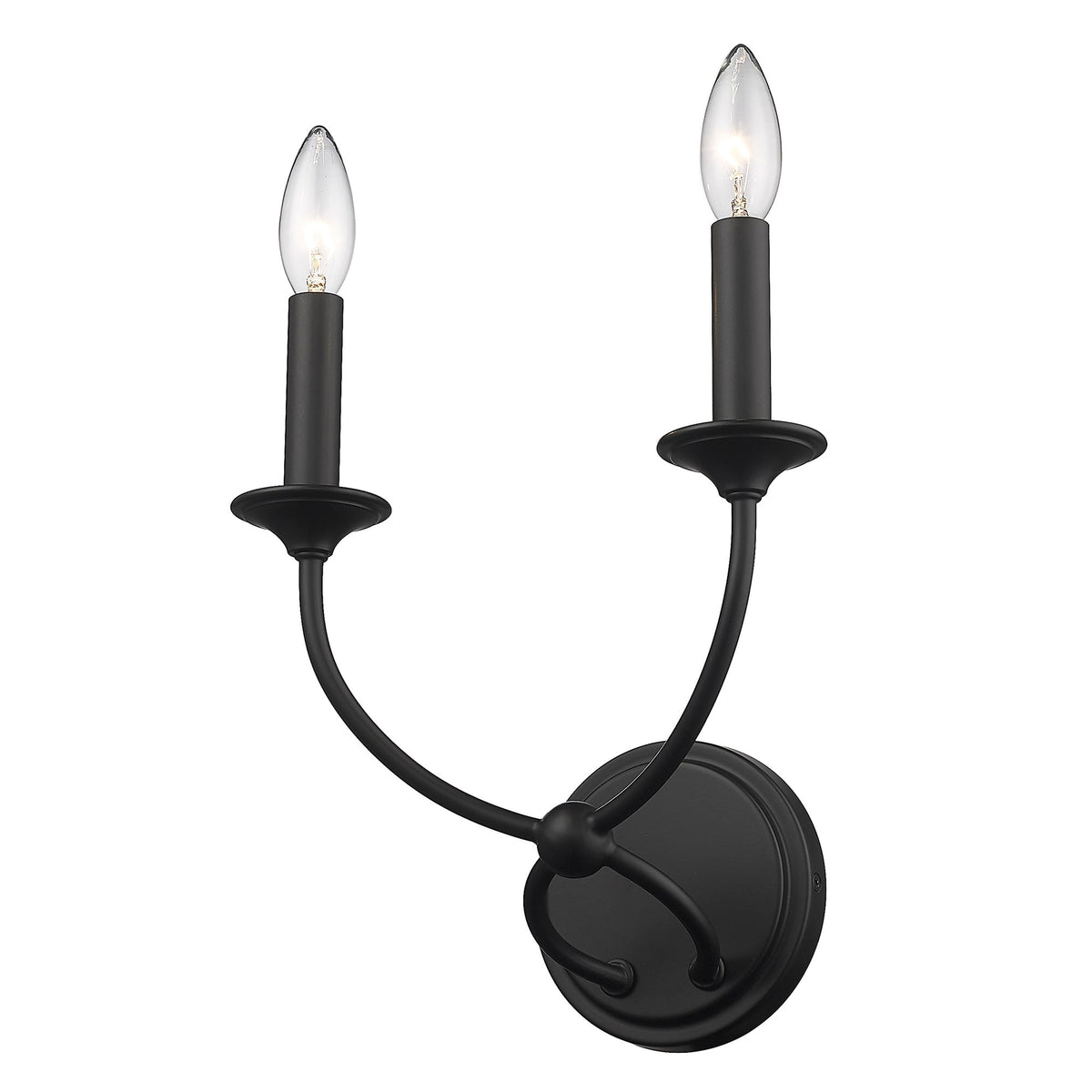 Arabella Wall Lamp – Matte Black Ribbon Iron & Candelabra Wall Sconce
