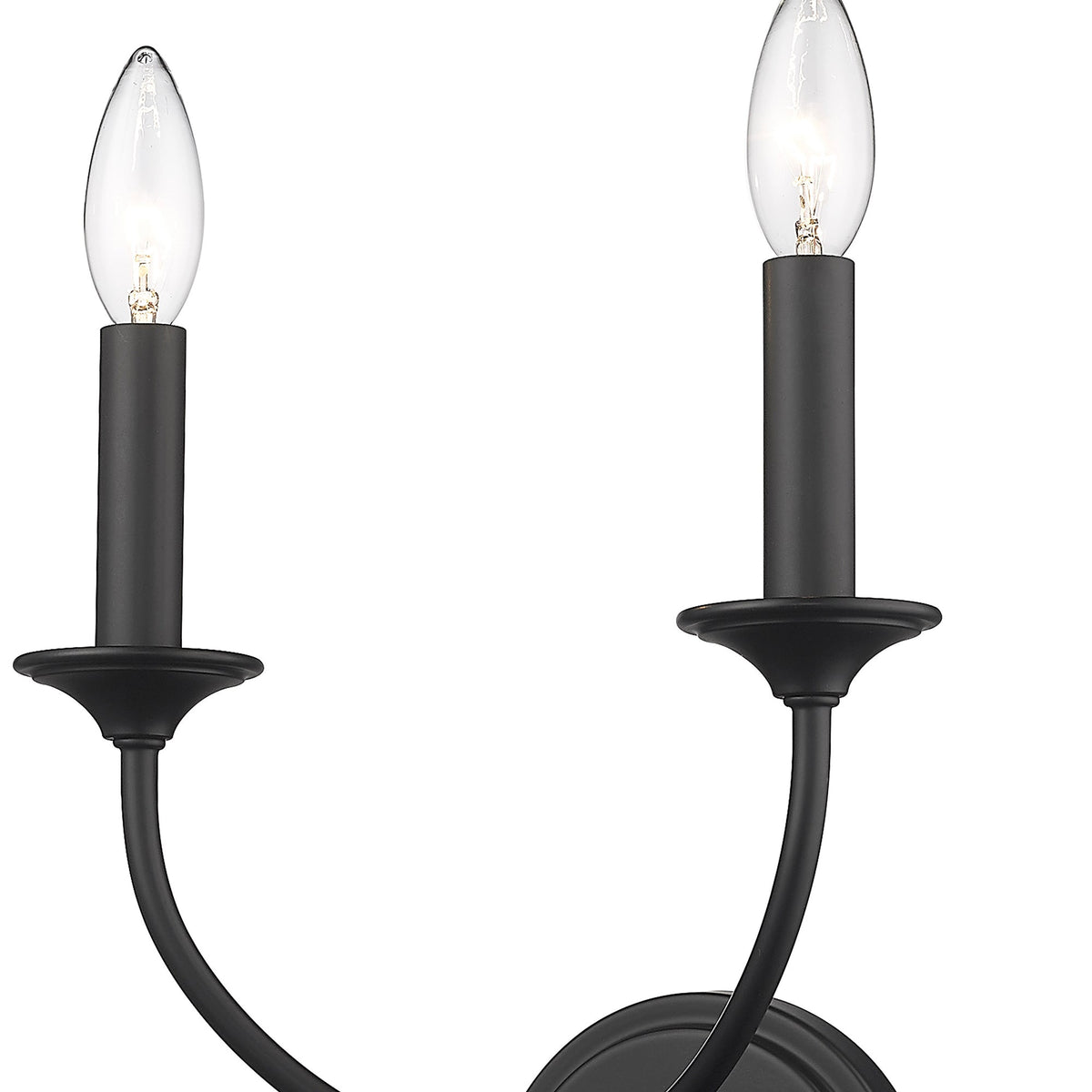 Arabella Wall Lamp – Matte Black Ribbon Iron & Candelabra Wall Sconce