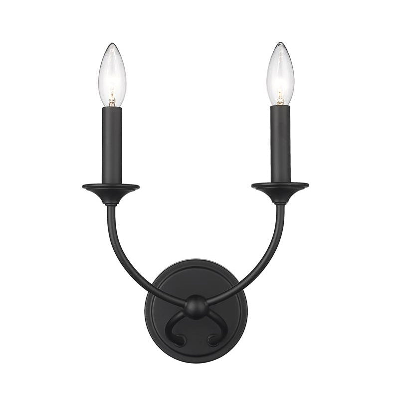 Arabella Wall Lamp – Matte Black Ribbon Iron & Candelabra Wall Sconce