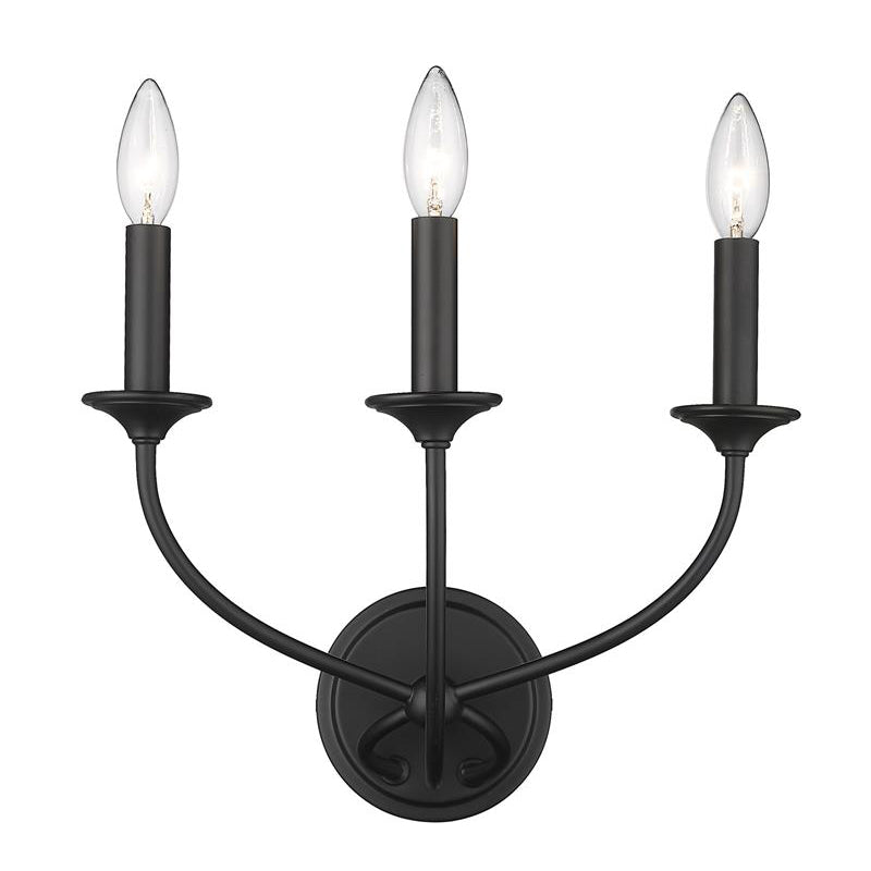 Arabella Wall Lamp – Matte Black Ribbon Iron & Candelabra Wall Sconce