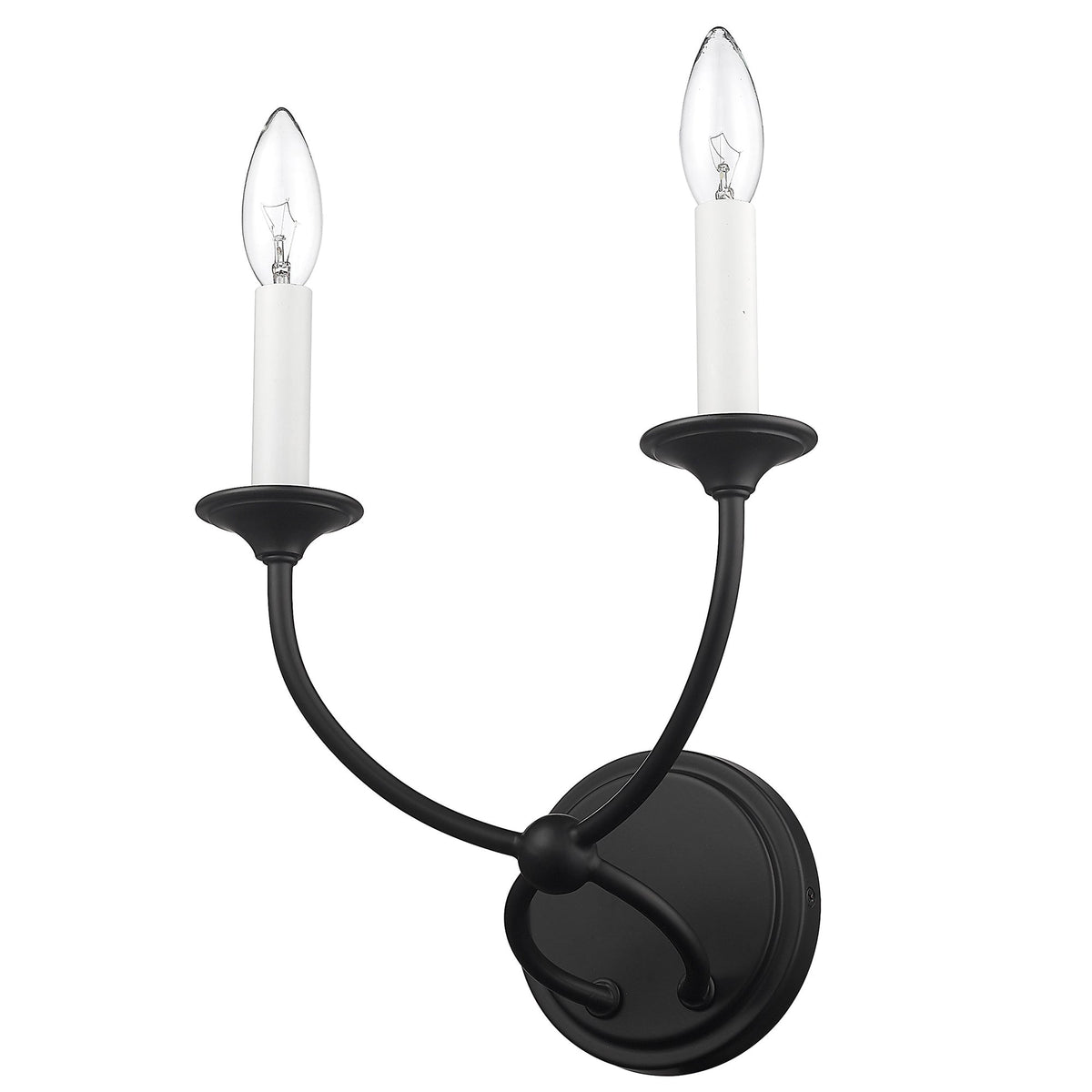 Arabella Wall Lamp – Matte Black Ribbon Iron & Candelabra Wall Sconce