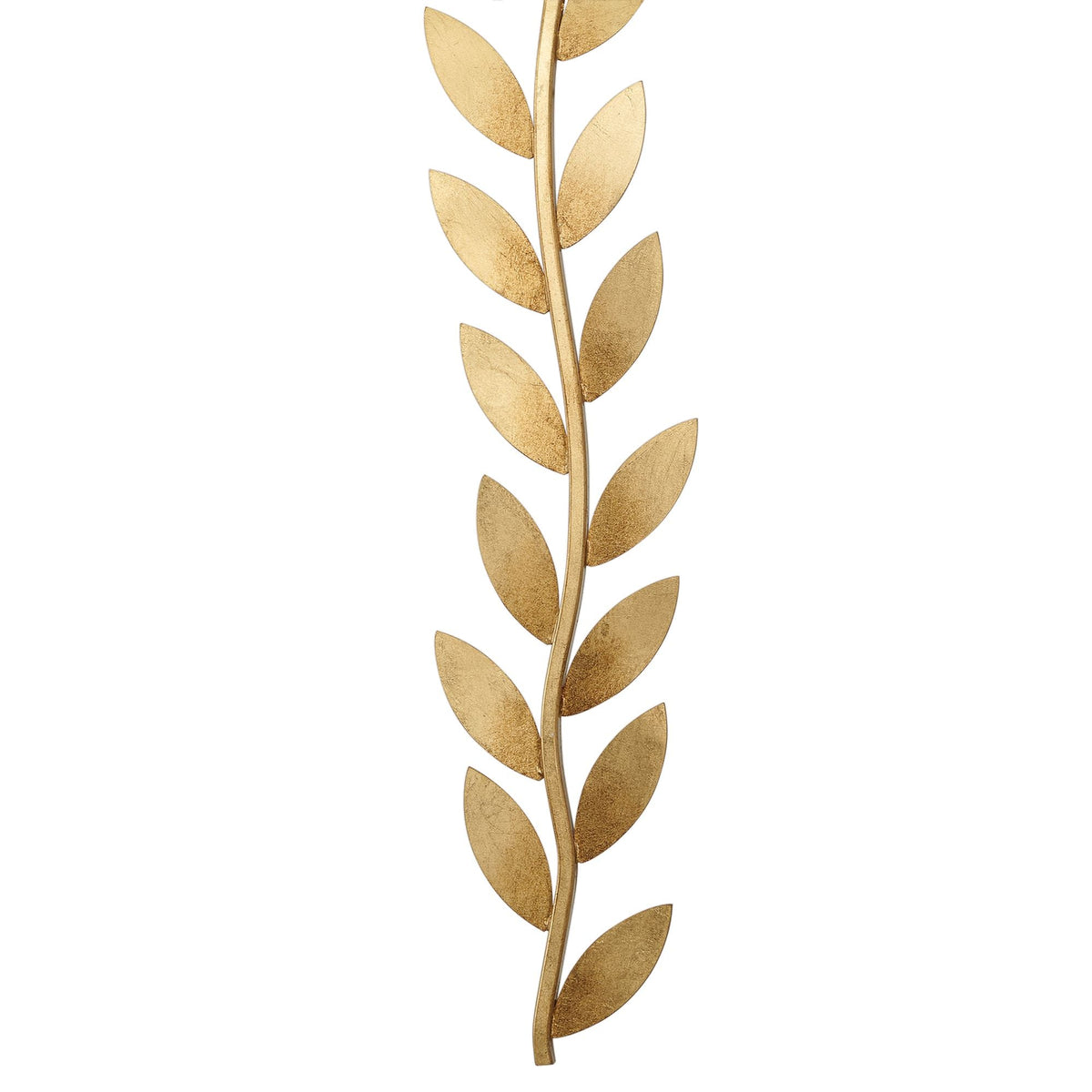Arbor Grove Wall Lamp – Warm Brass Leaf & White Linen Wall Sconce