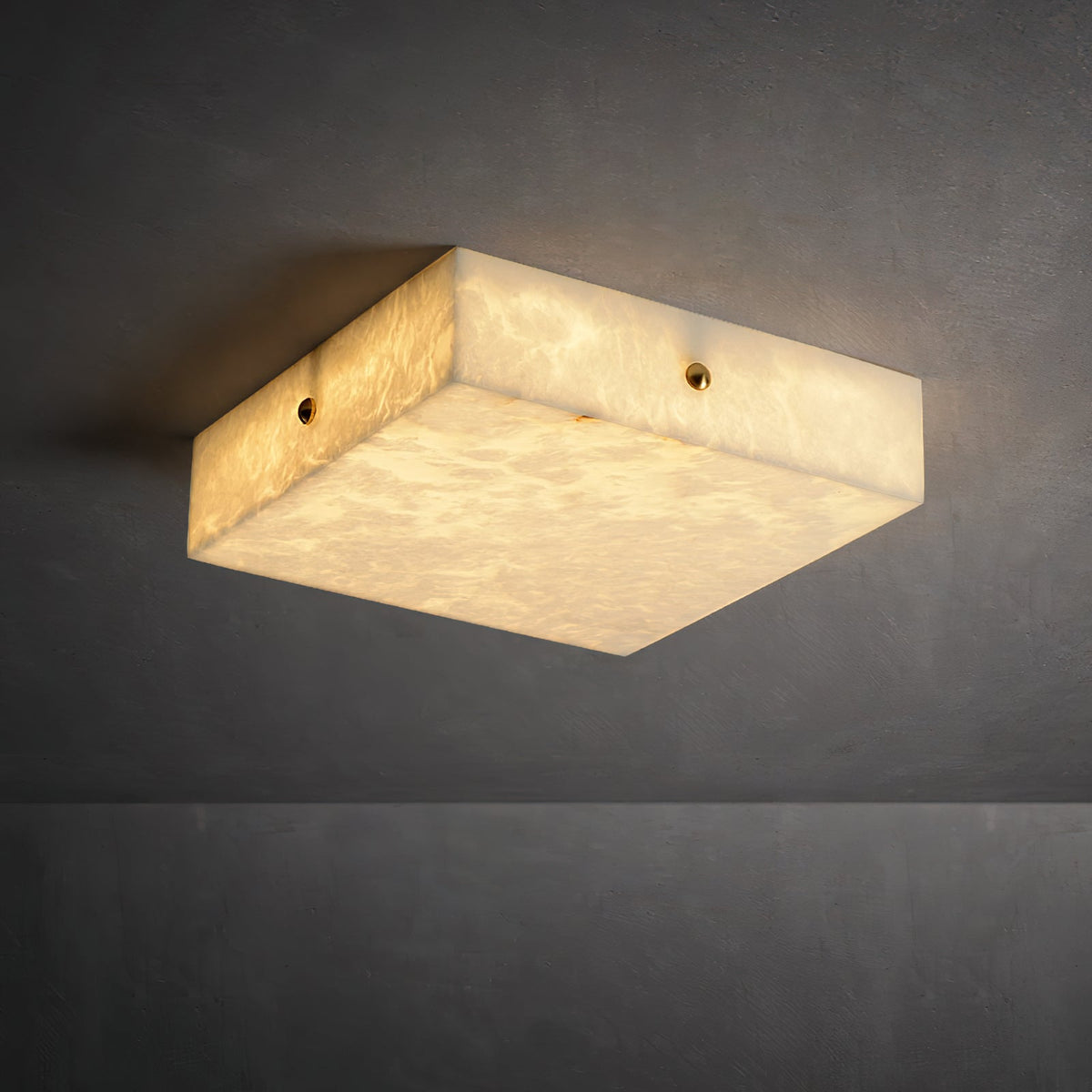 Arca Alabaster Flushmount Ceiling Light – Natural Gypsum Snowflake Flushmount Ligh