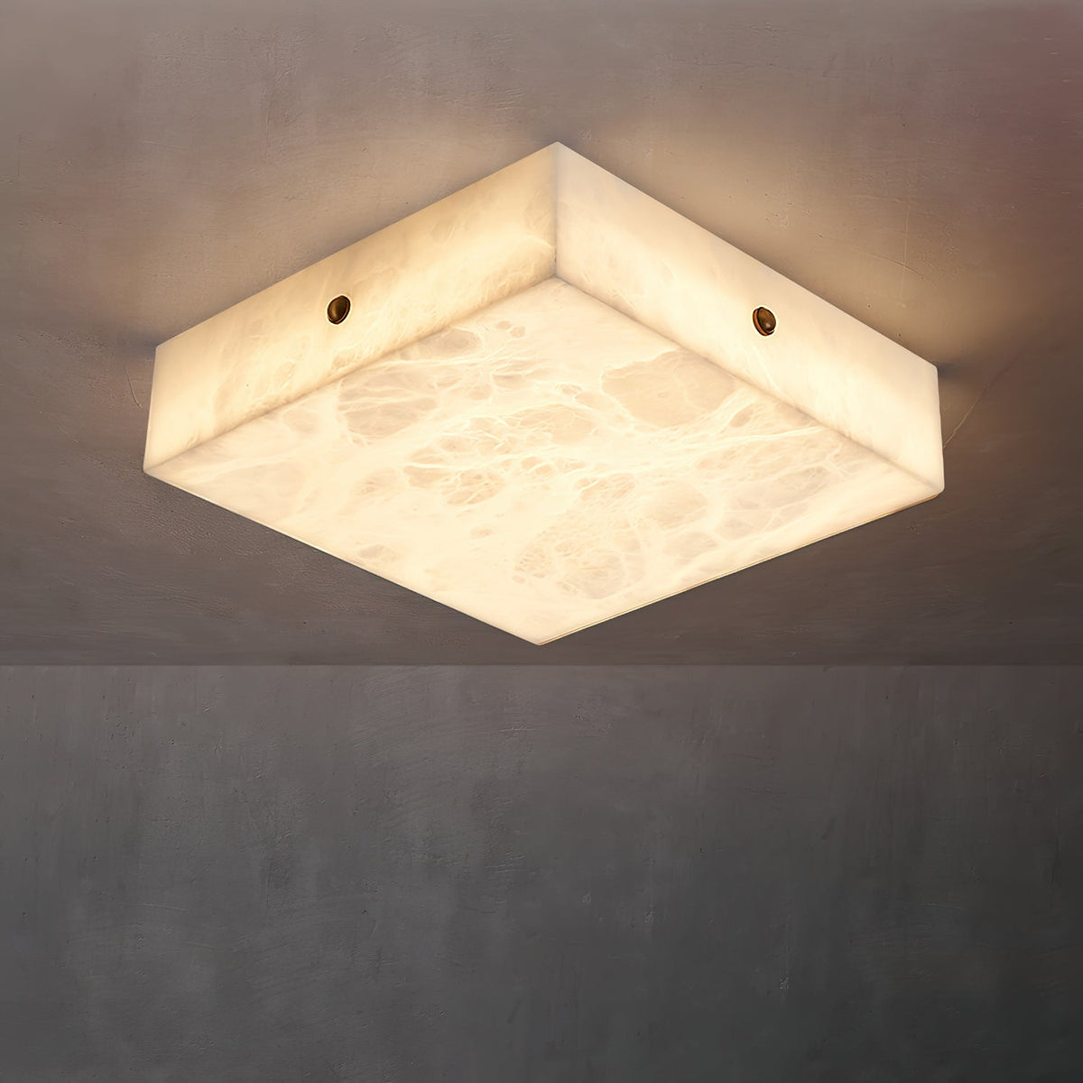 Arca Alabaster Flushmount Ceiling Light – Natural Gypsum Snowflake Flushmount Ligh
