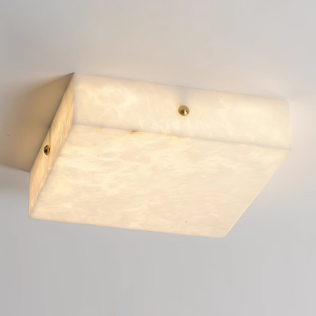 Arca Alabaster Flushmount Ceiling Light – Natural Gypsum Snowflake Flushmount Ligh