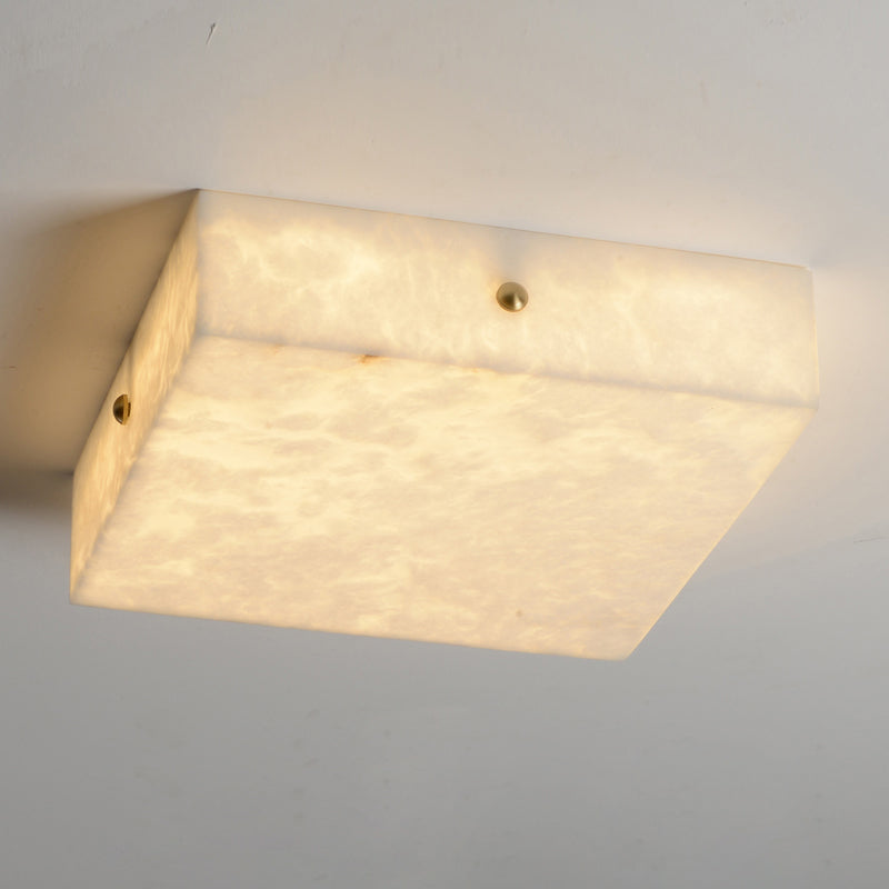 Arca Alabaster Flushmount Ceiling Light – Natural Gypsum Snowflake Flushmount Ligh