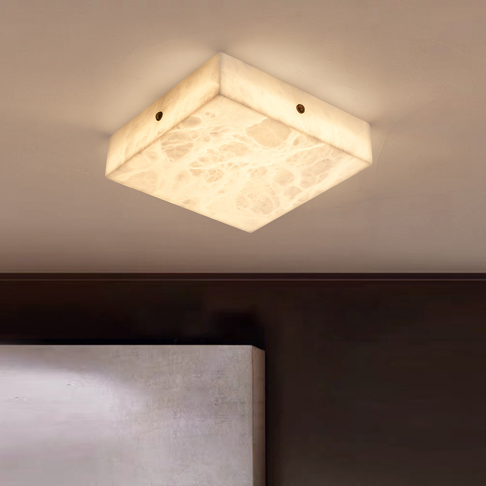 Arca Alabaster Flushmount Ceiling Light – Natural Gypsum Snowflake Flushmount Ligh