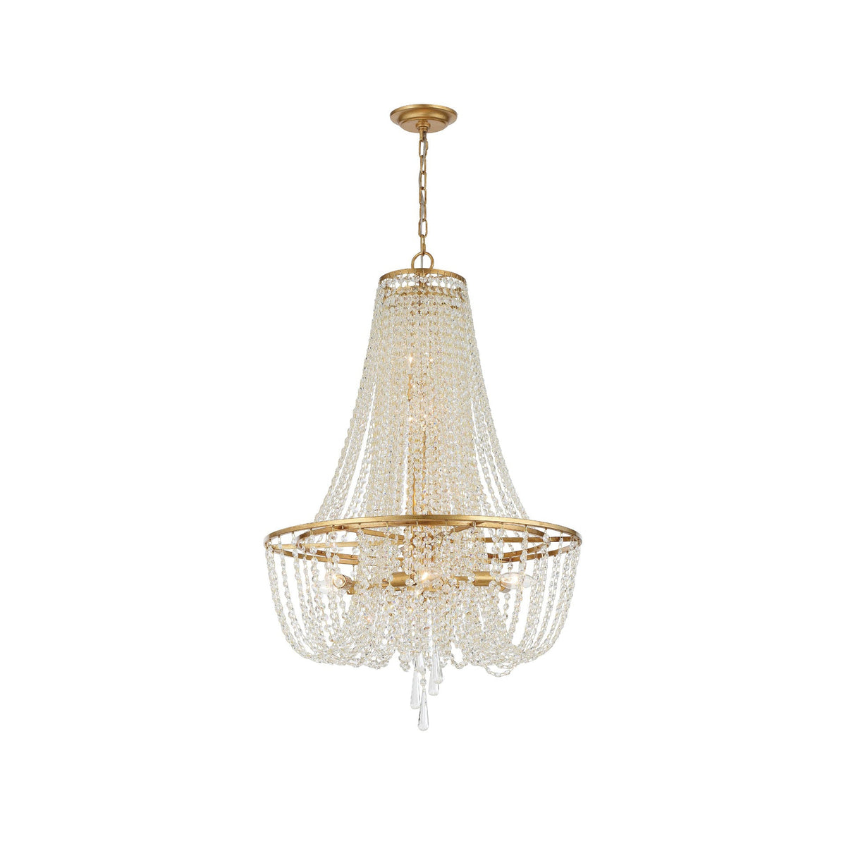 Arcadia Crystal Chandelier – Glamorous K9 Crystal & Iron Bowl Chandelier