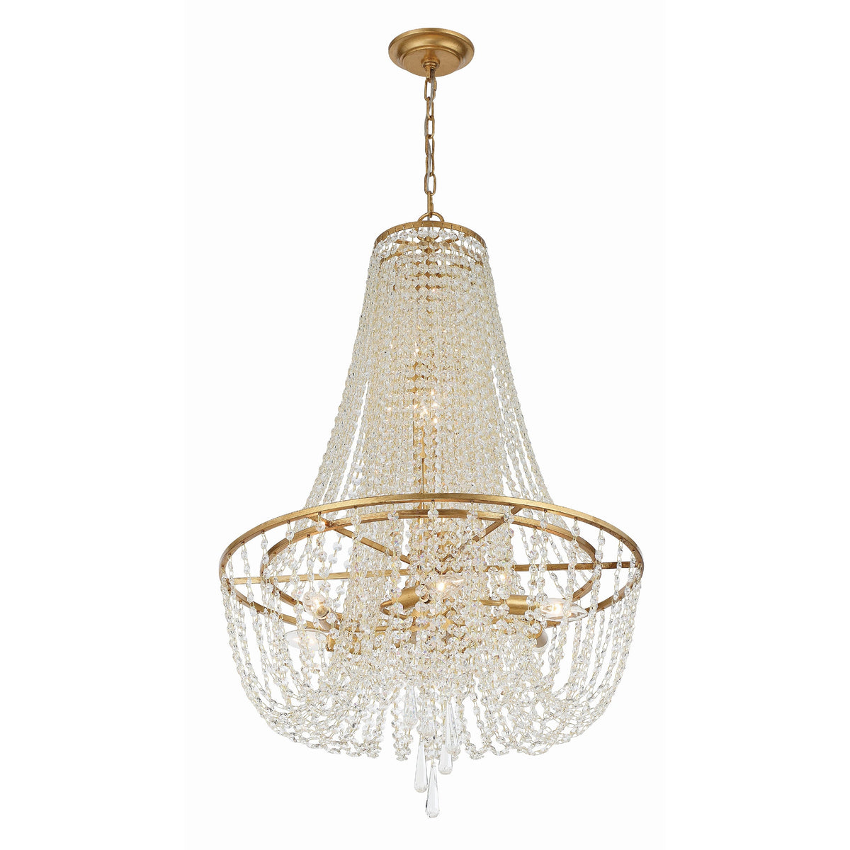 Arcadia Crystal Chandelier – Glamorous K9 Crystal & Iron Bowl Chandelier