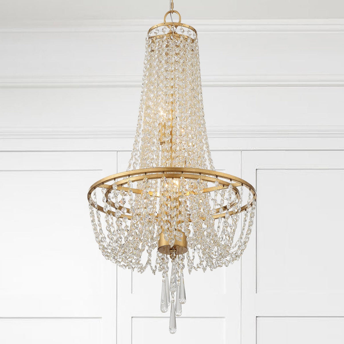Arcadia Crystal Chandelier – Glamorous K9 Crystal & Iron Bowl Chandelier