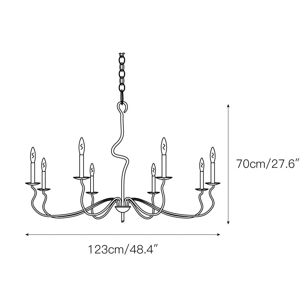 Ardi Chandelier – Sinuous Forged Iron Style Black Oxide Chandelier