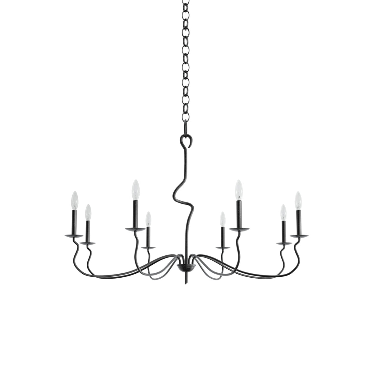 Ardi Chandelier – Sinuous Forged Iron Style Black Oxide Chandelier