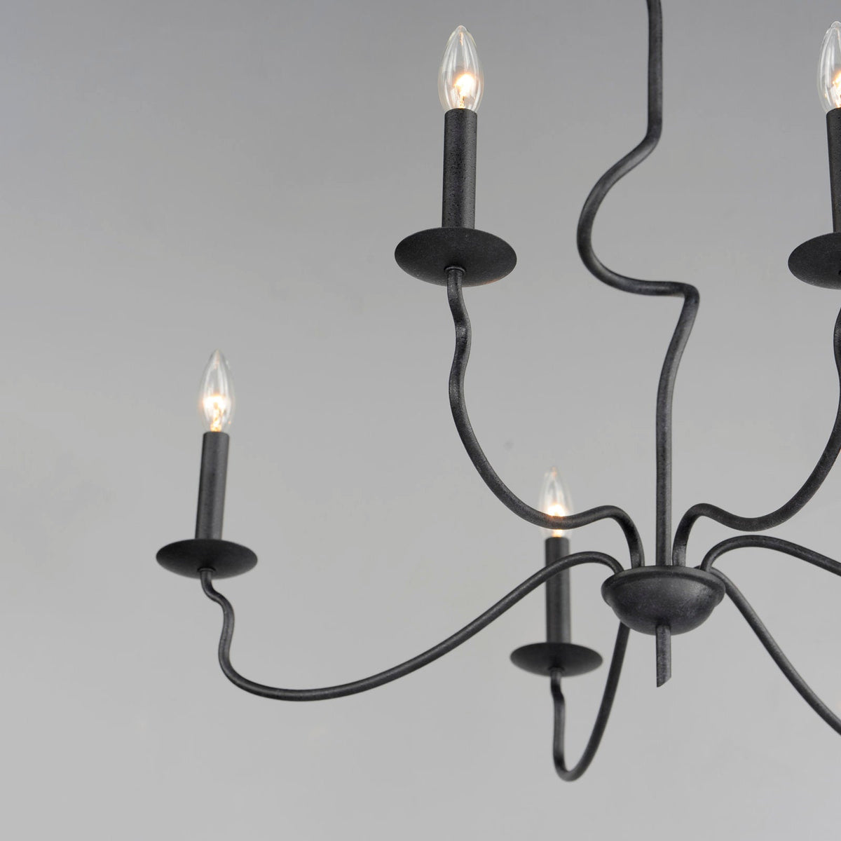 Ardi Chandelier – Sinuous Forged Iron Style Black Oxide Chandelier