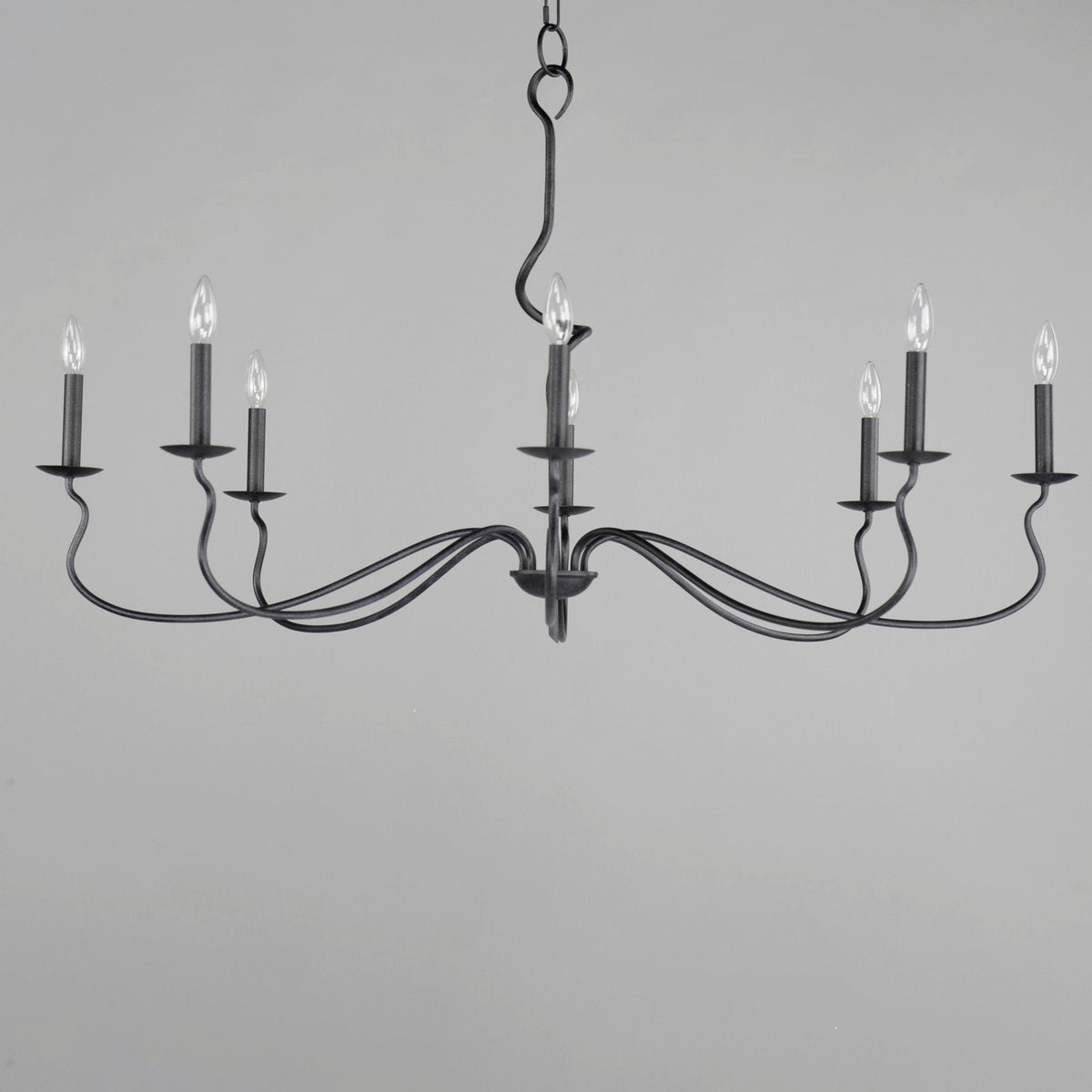 Ardi Chandelier – Sinuous Forged Iron Style Black Oxide Chandelier
