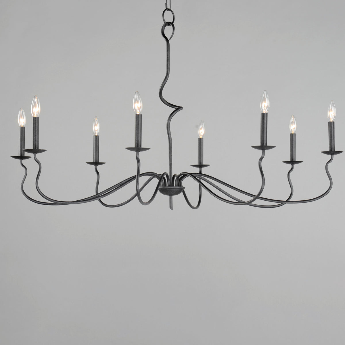 Ardi Chandelier – Sinuous Forged Iron Style Black Oxide Chandelier