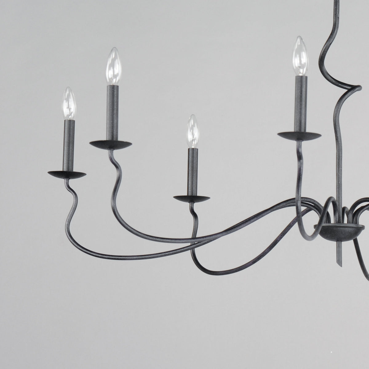 Ardi Chandelier – Sinuous Forged Iron Style Black Oxide Chandelier