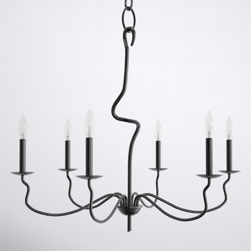 Ardi Chandelier – Sinuous Forged Iron Style Black Oxide Chandelier