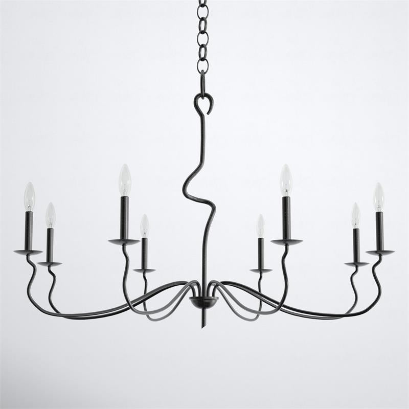 Ardi Chandelier – Sinuous Forged Iron Style Black Oxide Chandelier