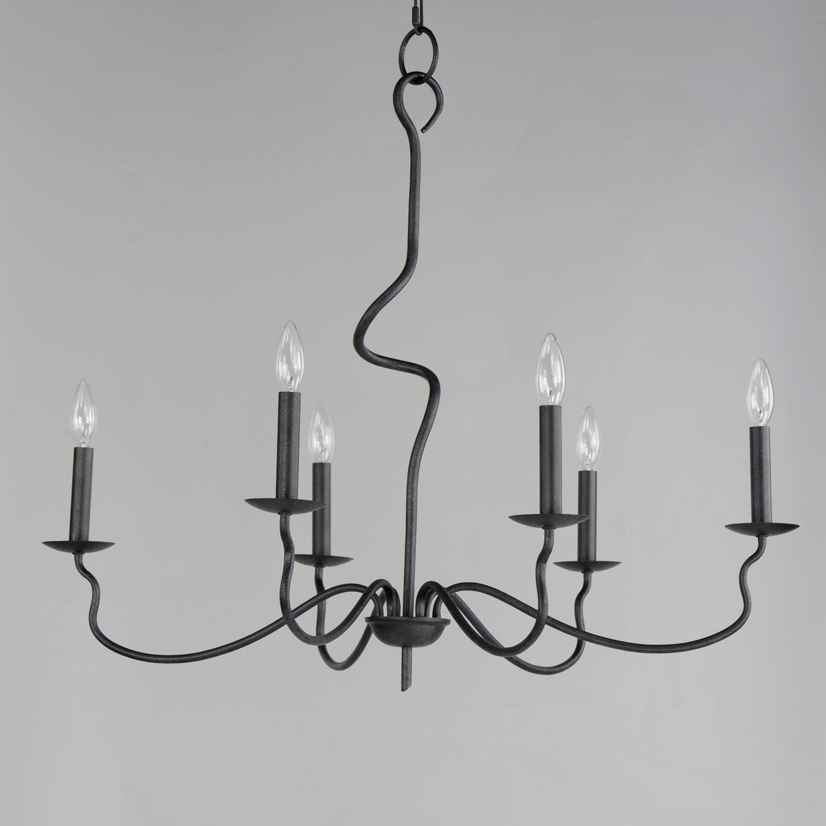 Ardi Chandelier – Sinuous Forged Iron Style Black Oxide Chandelier