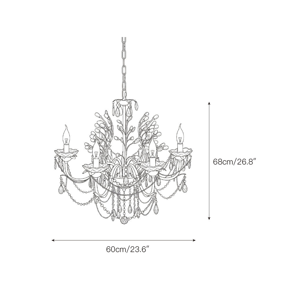 Ariae Crystal Chandelier | Luxury French Country Branch & Leaf Pendant